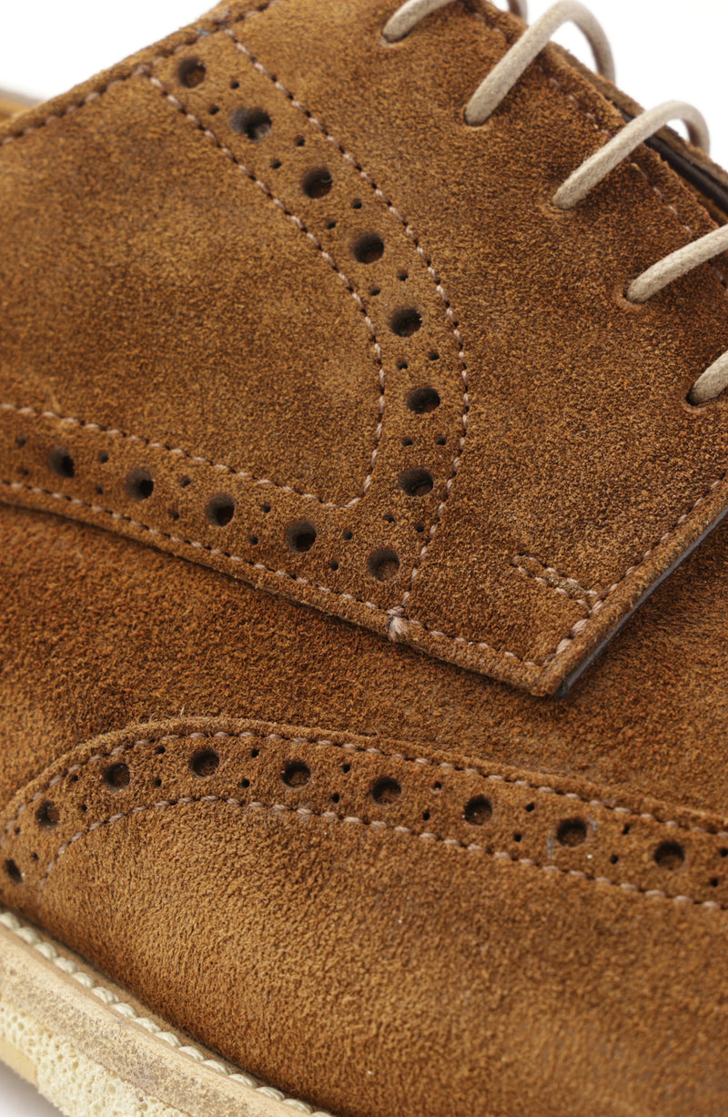 Milano Classic Wingtip Suede Oxford - Cognac