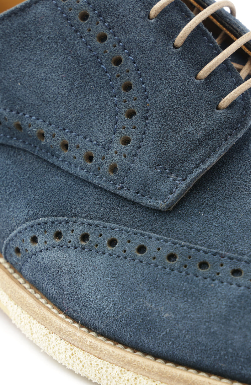 Milano Classic Wingtip Suede Oxford - Navy