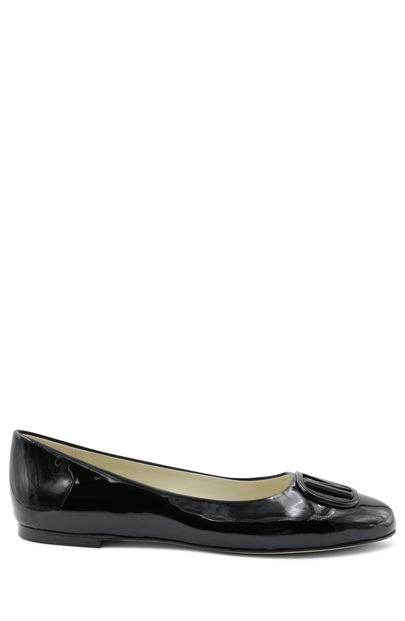 Mimi Signature Leather Ballet Flat - Black Patent