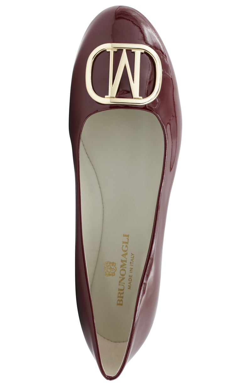 Mimi Signature Leather Ballet Flat - Bordeaux Patent