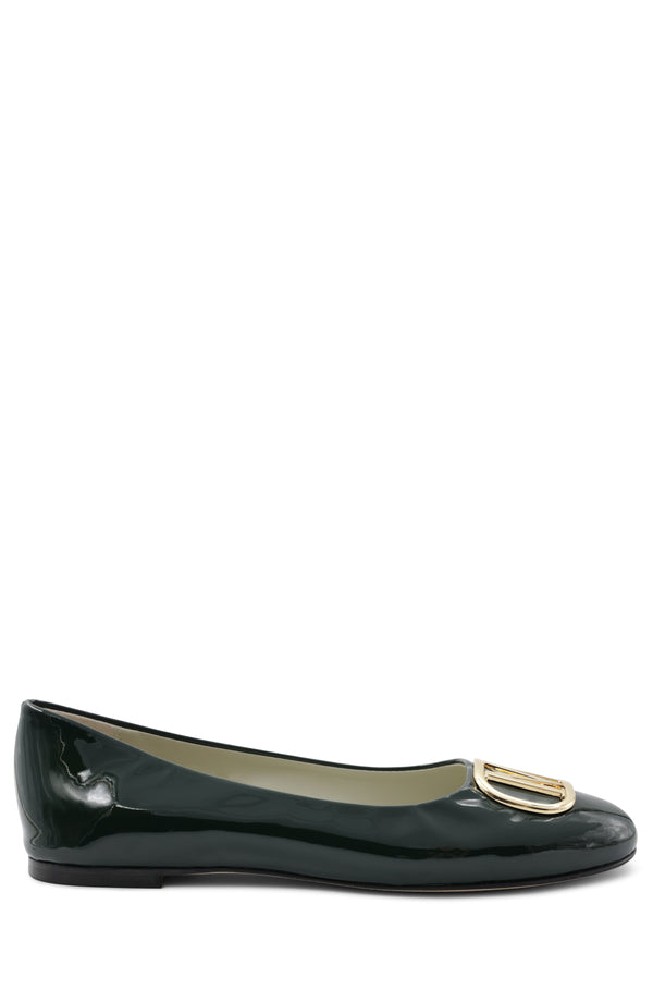 Mimi Signature Leather Ballet Flat - Emerald Patent