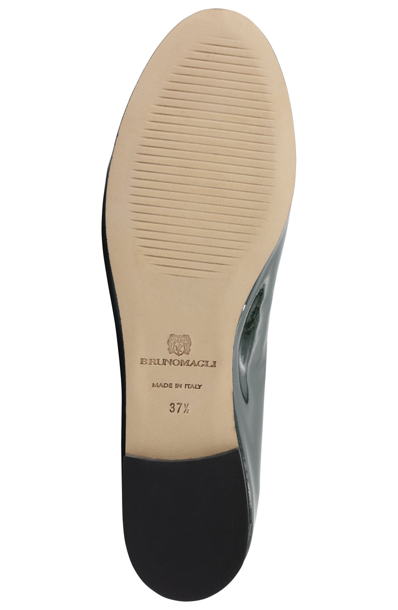 Mimi Signature Leather Ballet Flat - Emerald Patent
