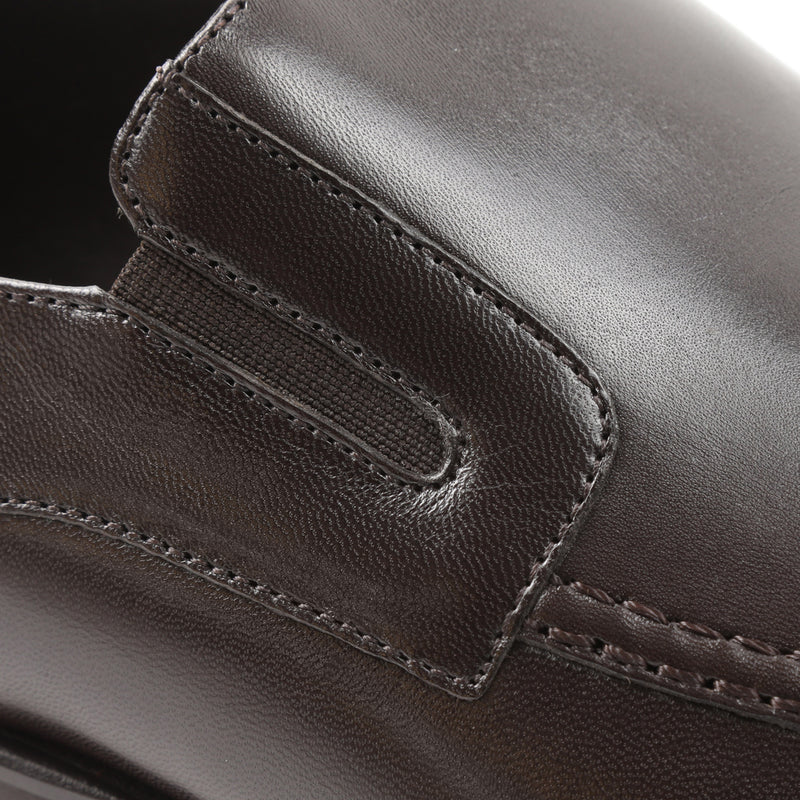 Bruno Magli, Men's Raging Leather Slip On, Loafer, Made In Italy, Dark Brown, details