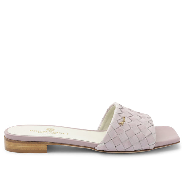 Robertha Handwoven Square-Toe Slide - Lilac