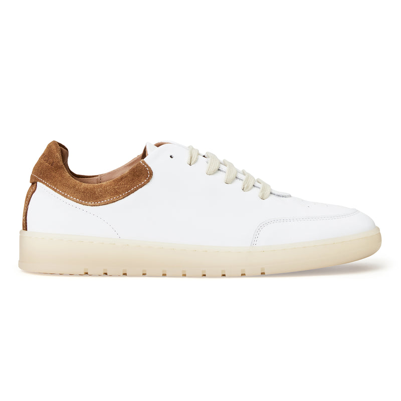 SAVIO LEATHER LACE-UP SNEAKER -WHITE