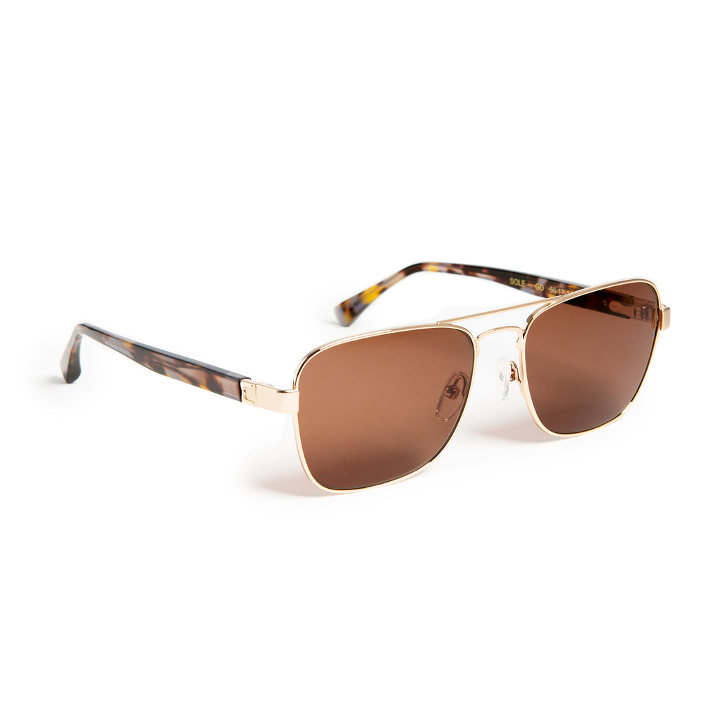 Sole Aviator Sunglasses Gold – Bruno Magli - Main Image