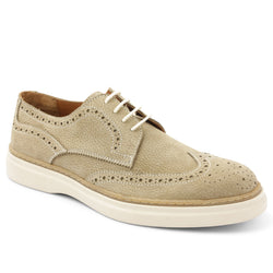 Salento Brogue Wingtip Leather Derby - Beige