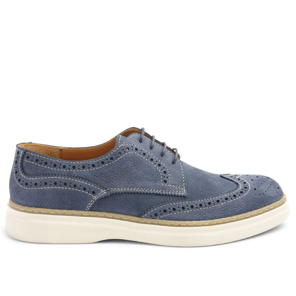 Salento Brogue Wingtip Leather Derby - Blue