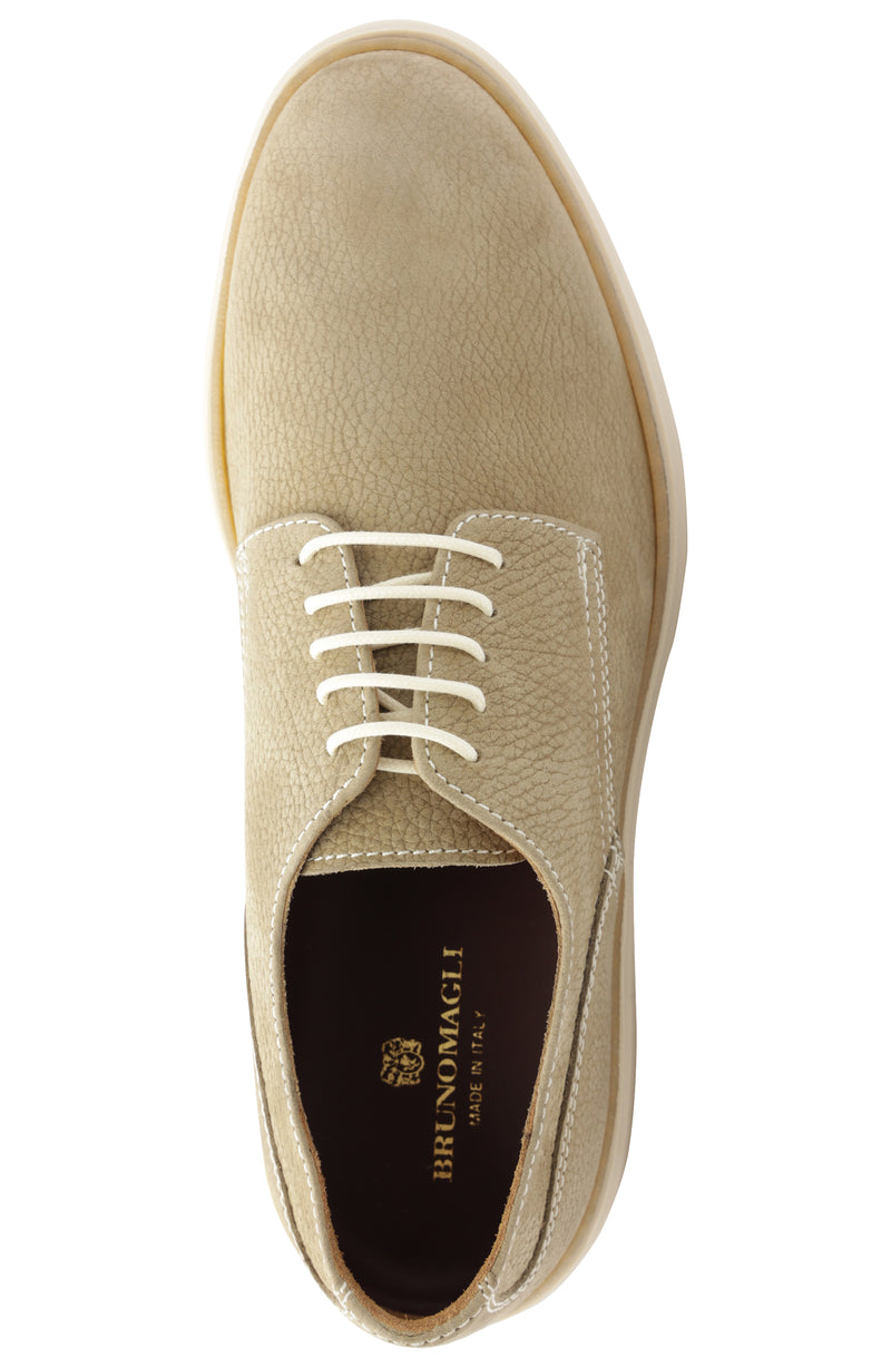 Sandro Plain Toe Leather Derby Oxford - Beige