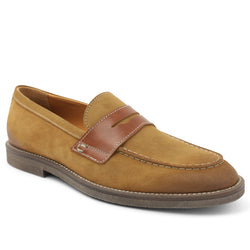 Sanna Water Resistant Casual Suede Penny Loafer - Cognac