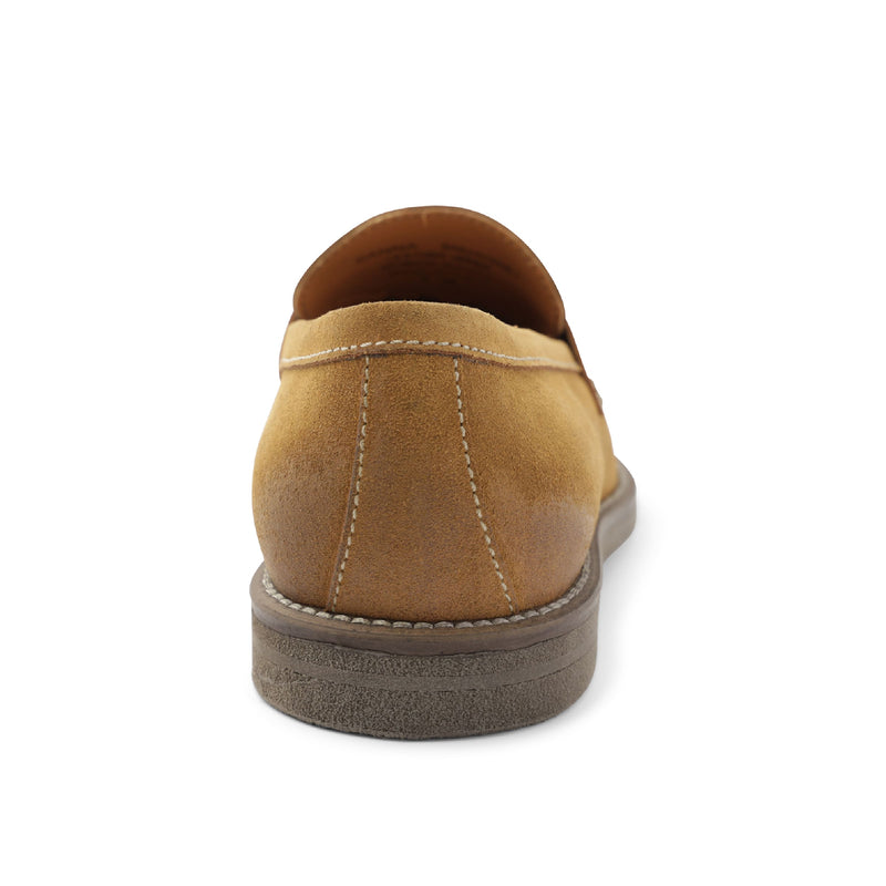 Sanna Water Resistant Casual Suede Penny Loafer - Cognac