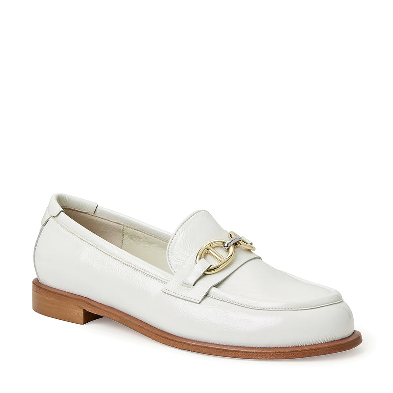 White patent sale loafers womens