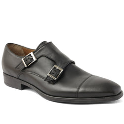 Soldo Tailored Leather Buckle Shoe - Black Calf