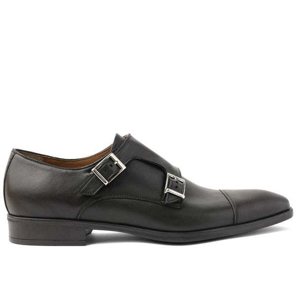 Soldo Tailored Leather Buckle Shoe - Black Calf