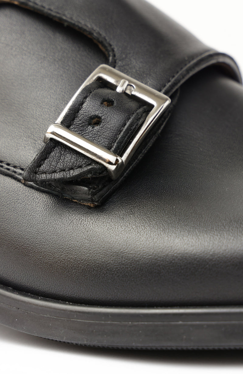 Soldo Tailored Leather Buckle Shoe - Black Calf