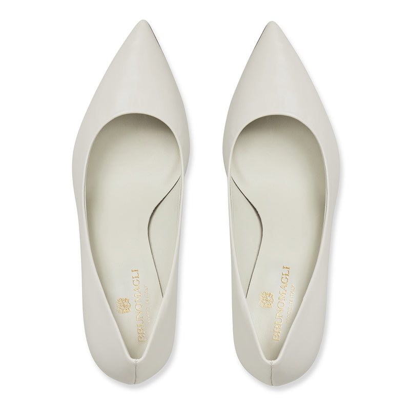TELMA LEATHER POINTED - TOE PUMP- BONE