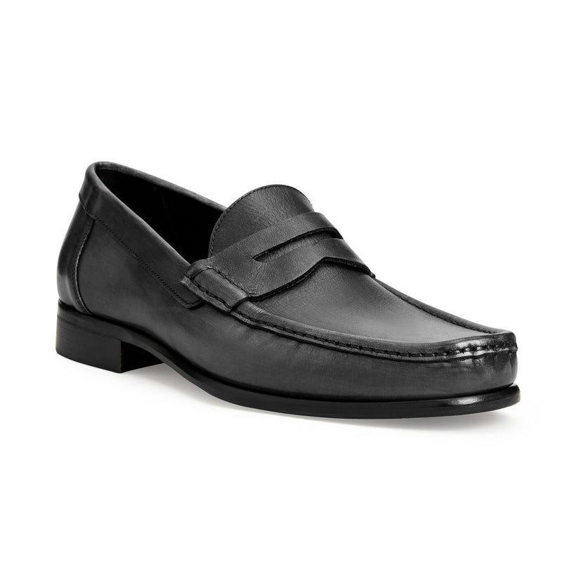 TONIO SLIP-ON LEATHER LOAFER-BLACK