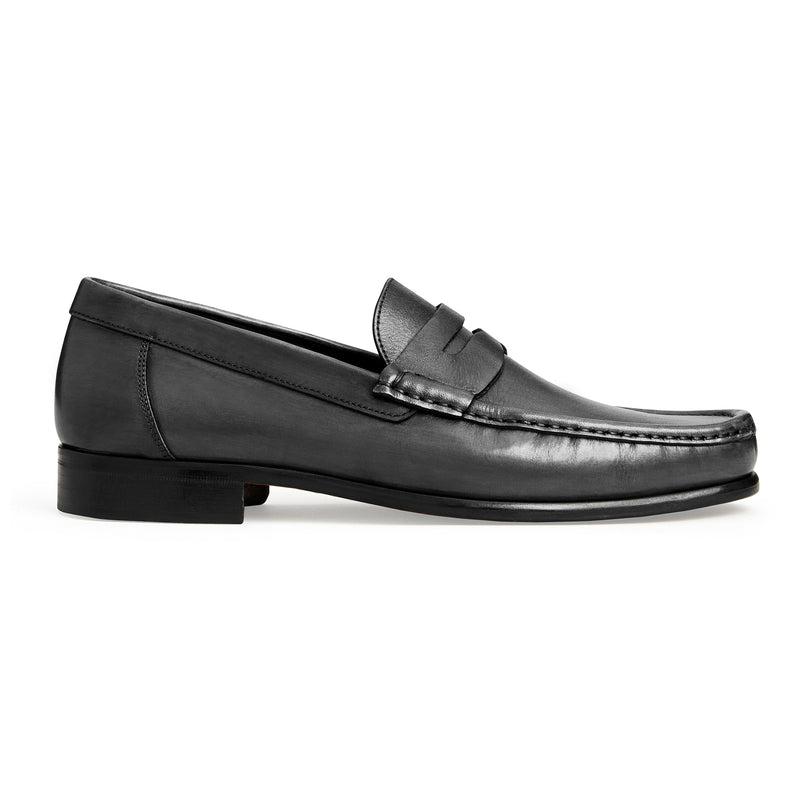 TONIO SLIP-ON LEATHER LOAFER-BLACK