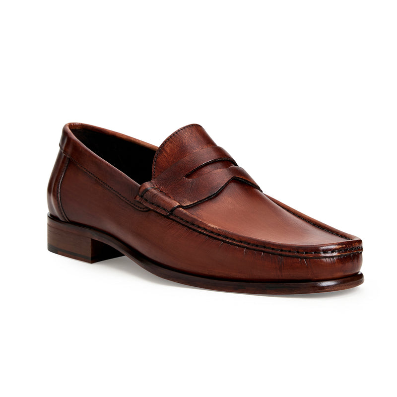 TONIO SLIP-ON LEATHER LOAFER-RUST