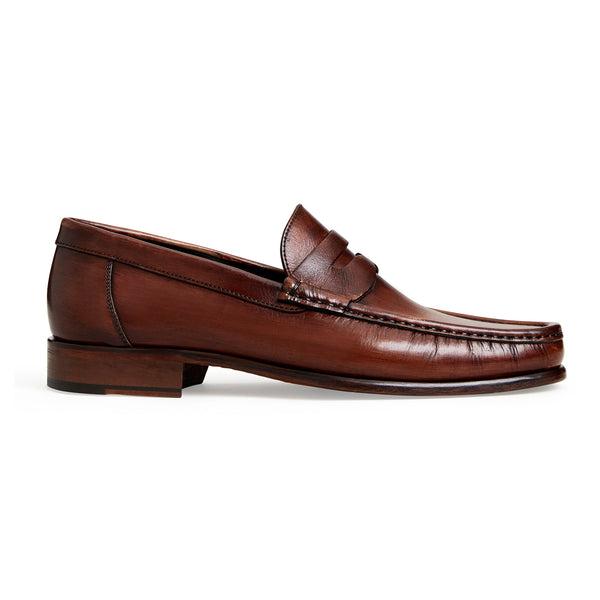 TONIO SLIP-ON LEATHER LOAFER-RUST