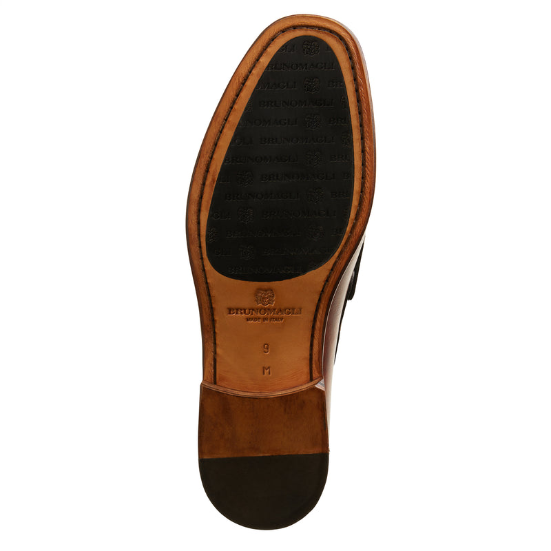 TONIO SLIP-ON LEATHER LOAFER-RUST