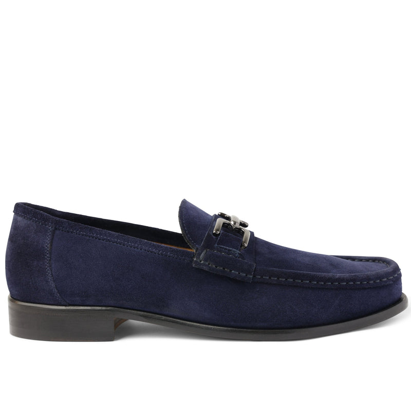 Trieste Classic Leather Moccasin - Navy Suede