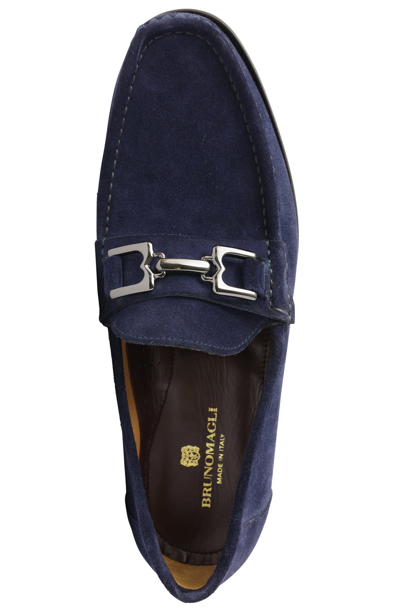 Trieste Classic Leather Moccasin - Navy Suede