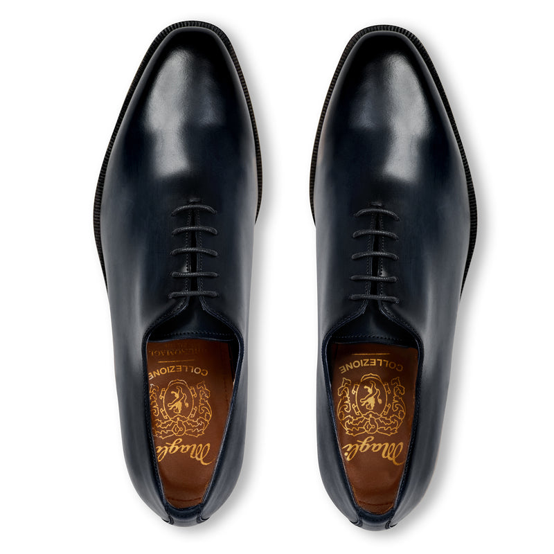 COLLEZIONE VELENO LEATHER OXFORD-NAVY