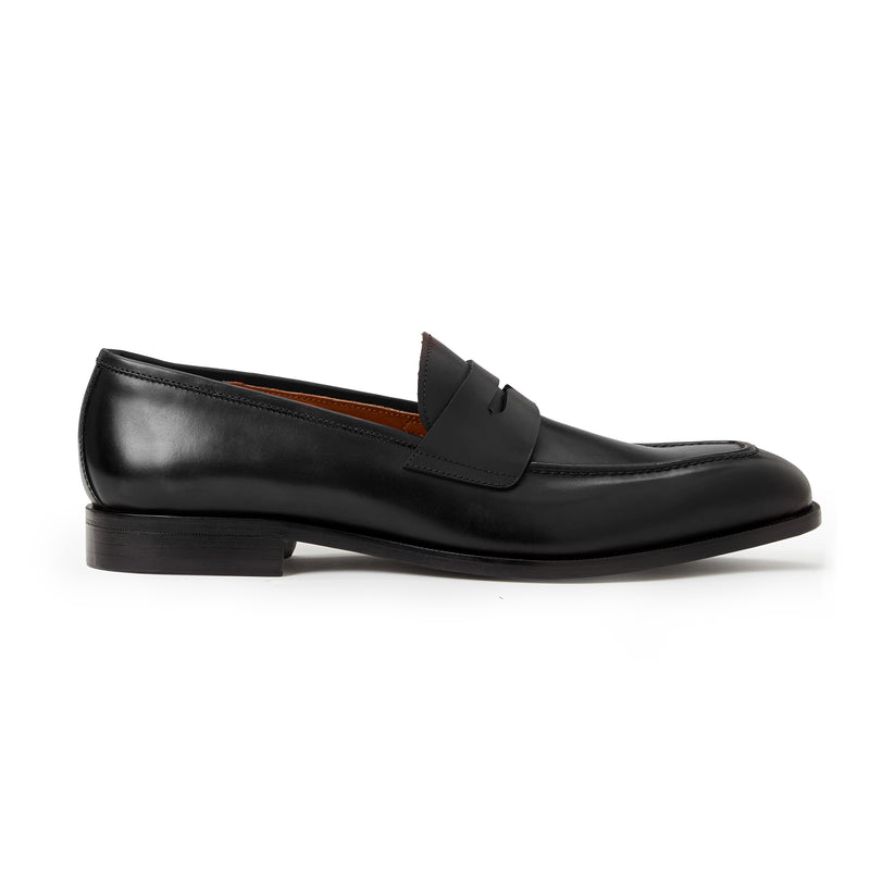 COLLEZIONE VESINI LEATHER SLIP-ON LOAFER -BLACK