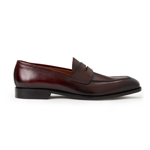 COLLEZIONE VESINI LEATHER SLIP-ON LOAFER -BORdeaux