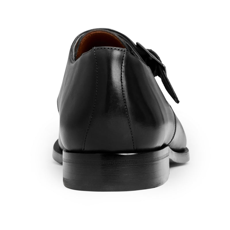 COLLEZIONE VILANTE LEATHER SINGLE STRAP MONK LOAFER-BLACK