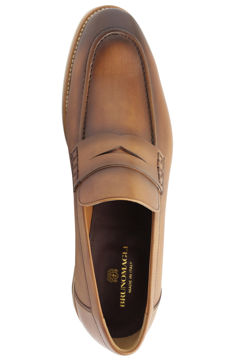 Varrone Classic Leather Penny Loafer - Cognac