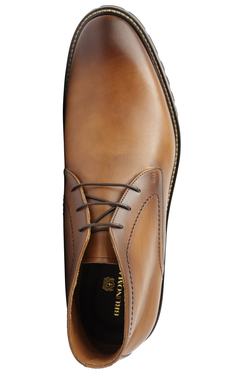 Vicolo Tailored Chukka Leather Boot - Cognac