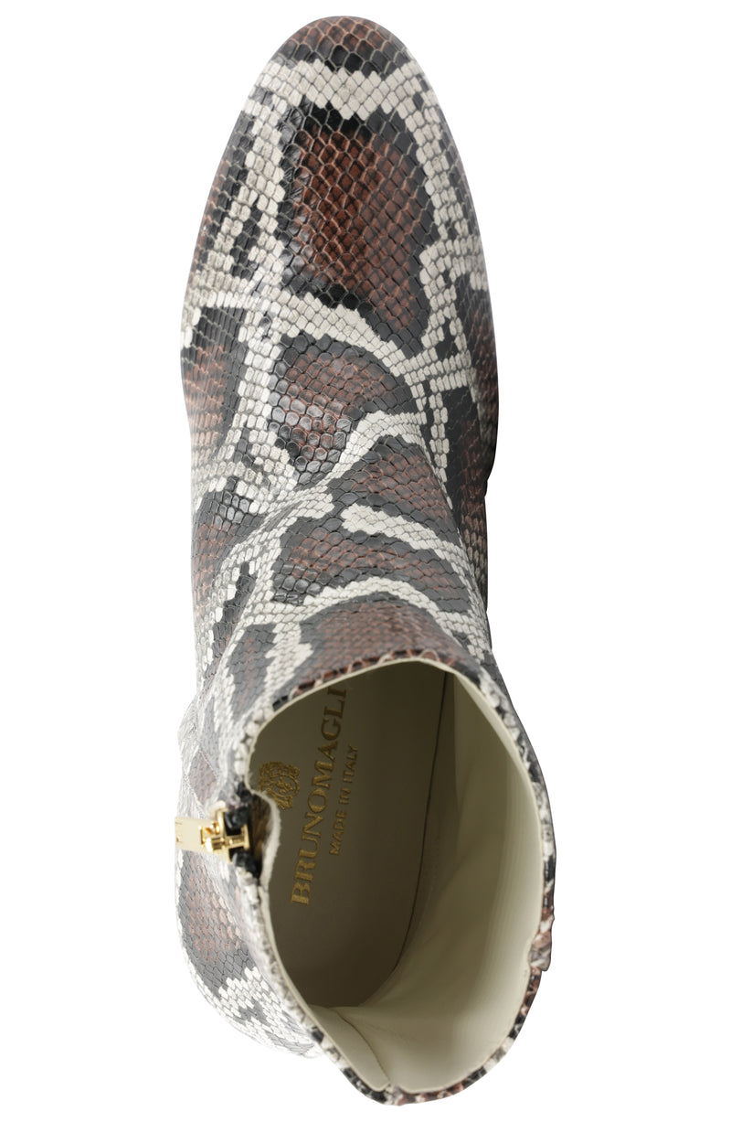 Vinny Leather Ankle Boot - Roccia/Tan Snake