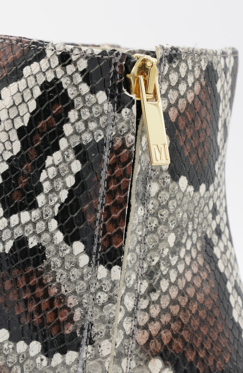 Vinny Leather Ankle Boot - Roccia/Tan Snake