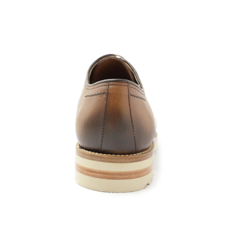 Viterbo Plain Toe Leather Derby - Cognac