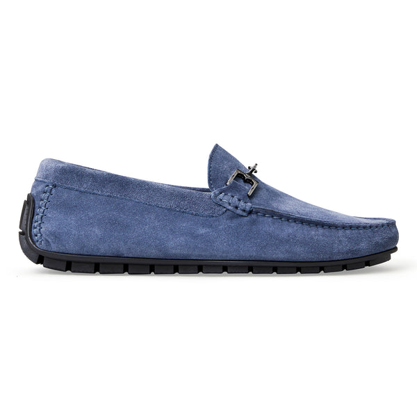 XANDER CASUAL SUEDE DRIVING MOCCASIN-LIGHT BLUE