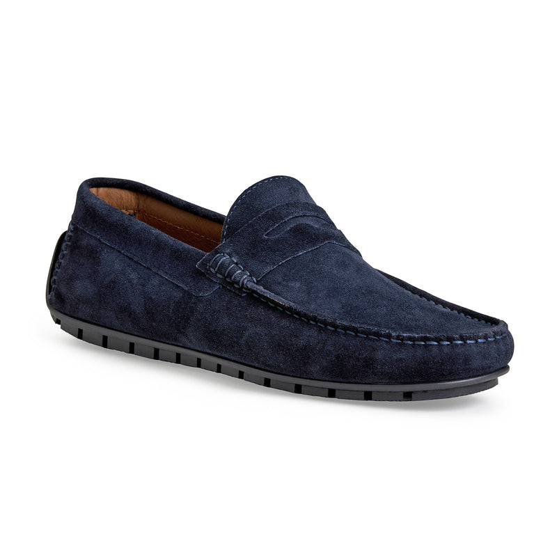 XANE CASUAL SUEDE SLIP-ON DRIVING MOCCASIN-NAVY