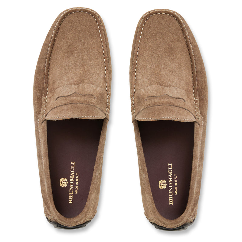 XANE CASUAL SUEDE SLIP-ON DRIVING MOCCASIN-TAUPE