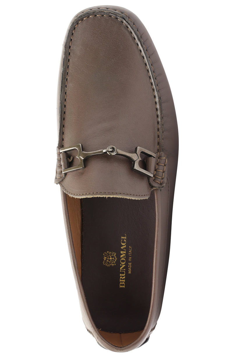 Xander Leather Driving Moccasin Brown Bruno Magli