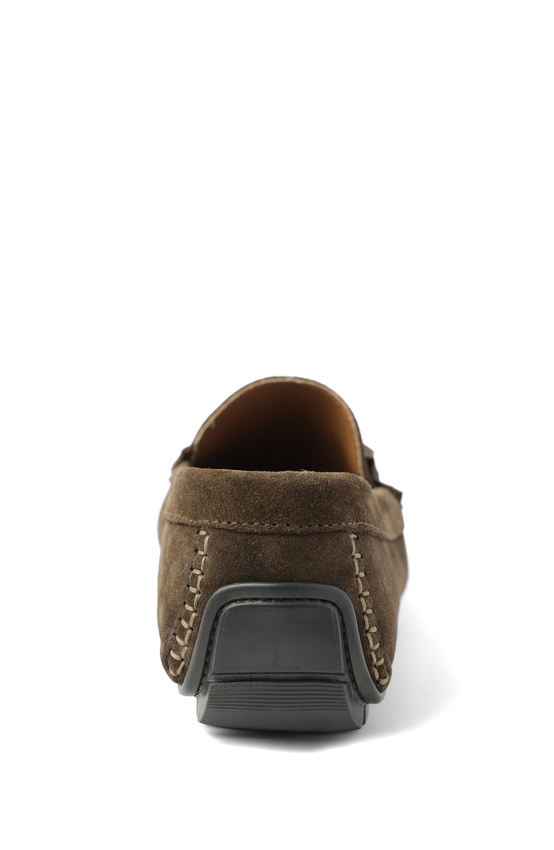 Xander Casual Driving Moccasin - Dark Brown Suede