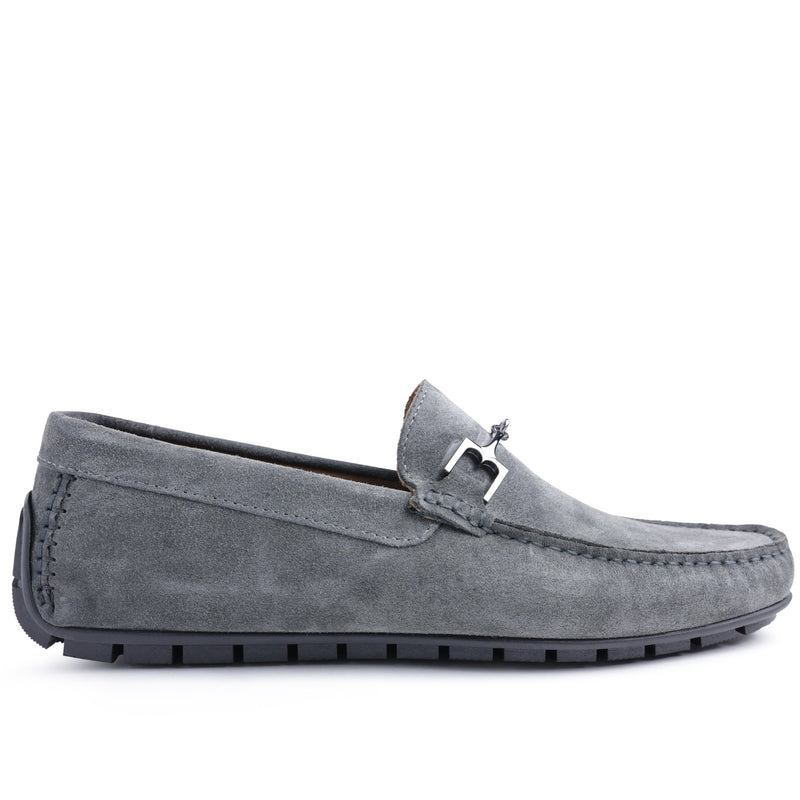 Xander Casual Driving Moccasin - Dark Grey Suede