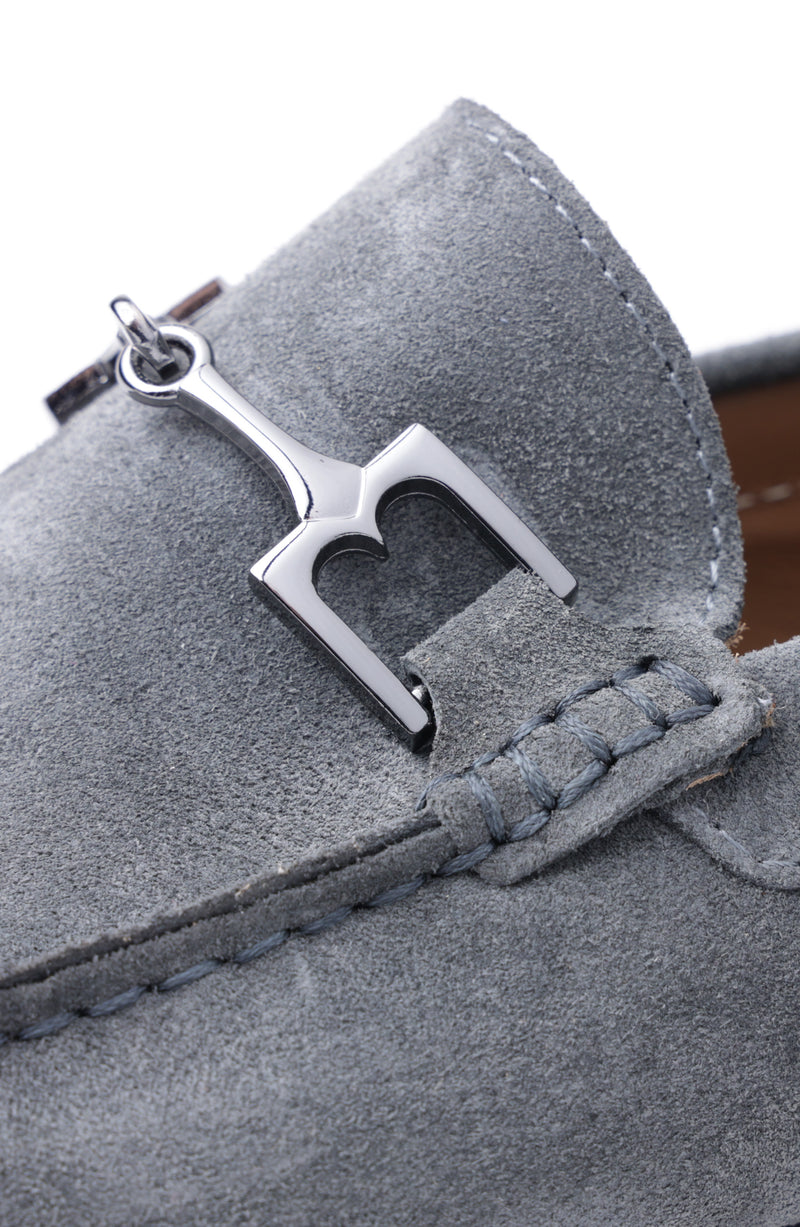 Xander Casual Driving Moccasin - Dark Grey Suede