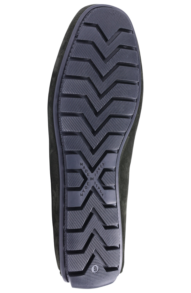Xander Casual Driving Moccasin - Military Green Suede