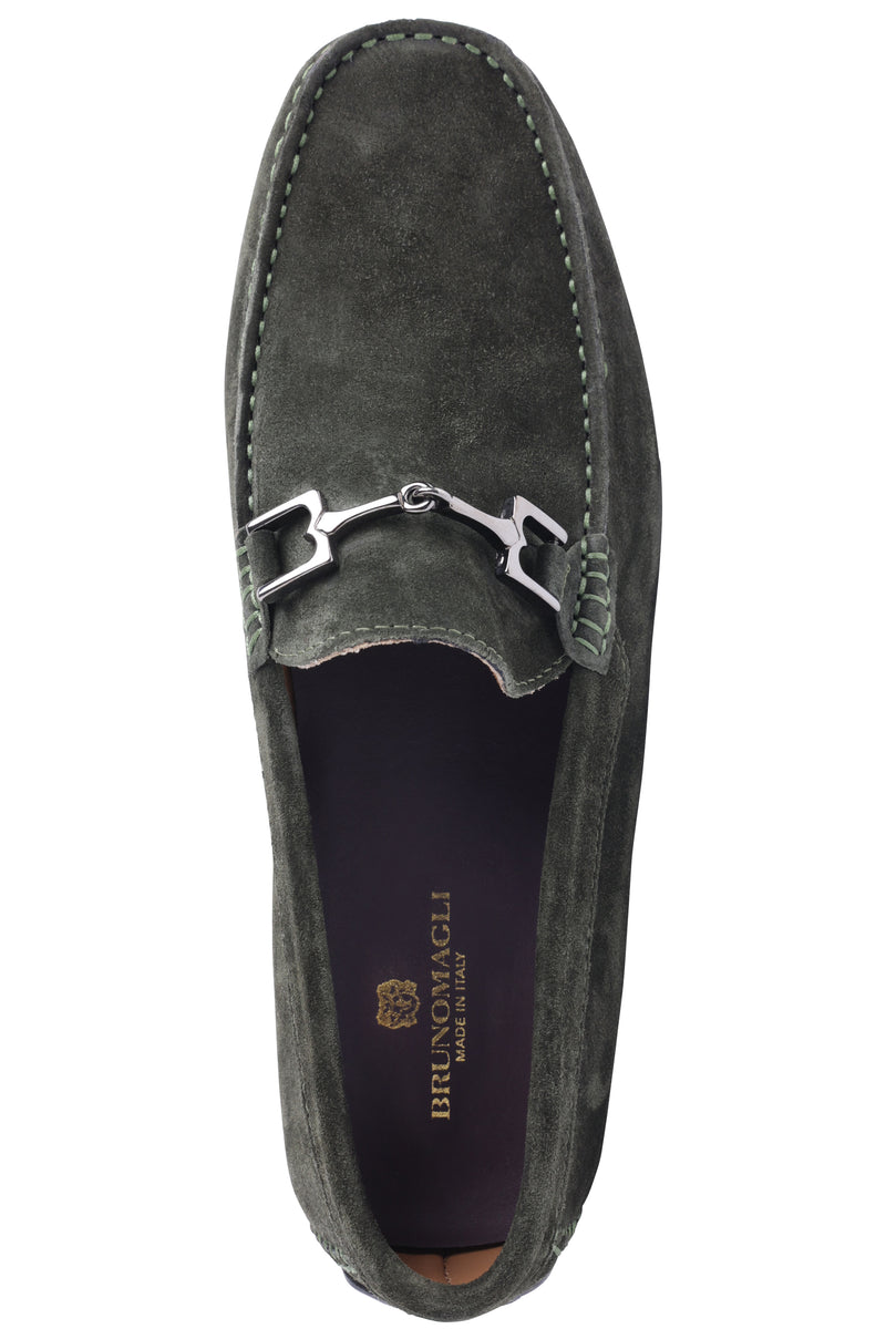Xander Casual Driving Moccasin - Military Green Suede