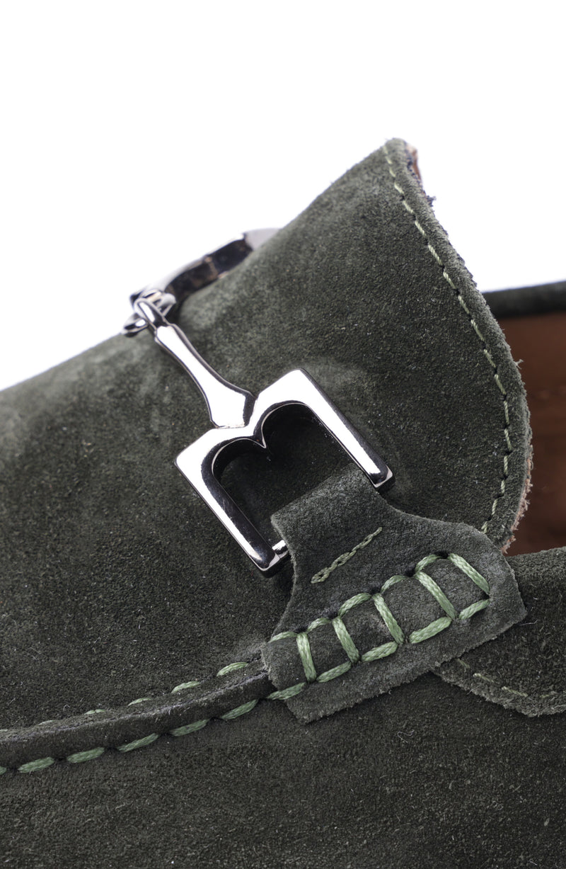 Xander Casual Driving Moccasin - Military Green Suede