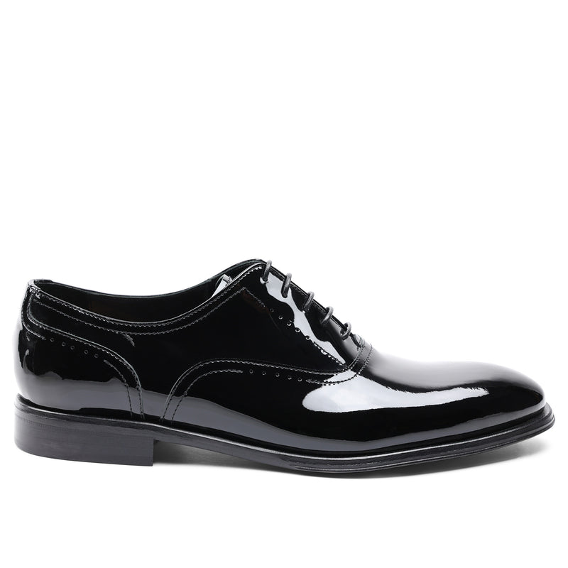 Arno Sera Plain-Toe Balmoral Oxford - Black Patent