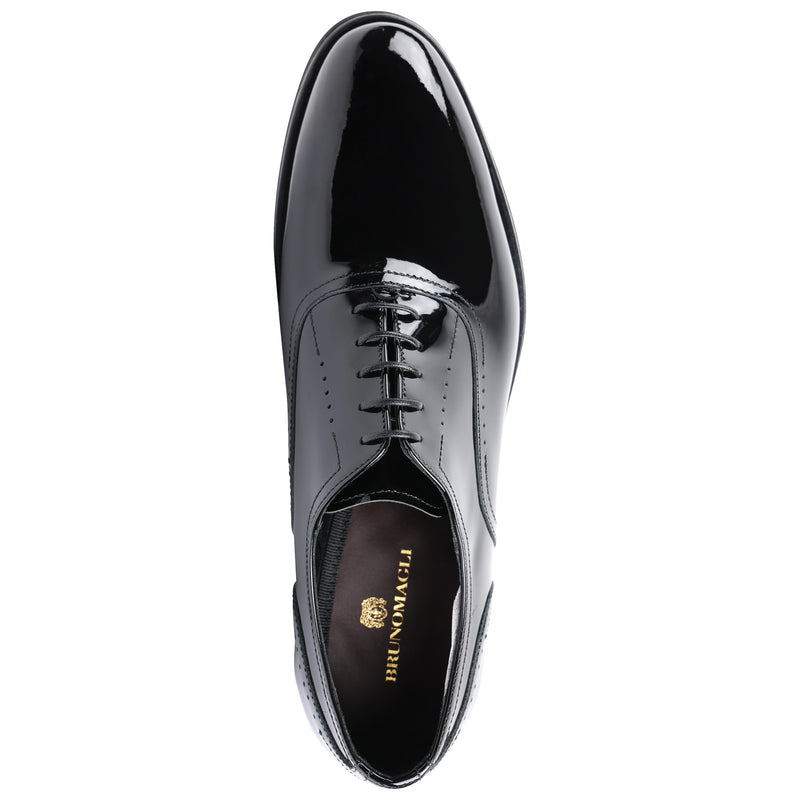 Arno Sera Plain-Toe Balmoral Oxford - Black Patent