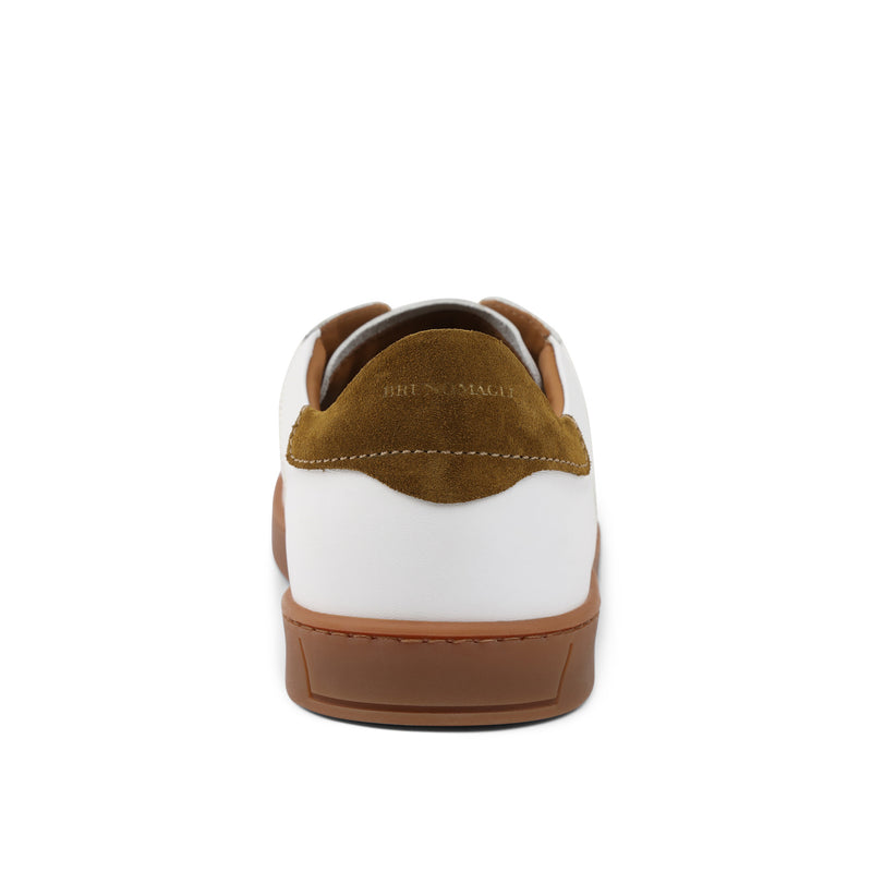 Bono Leather Lace Up Sneaker White Bruno Magli