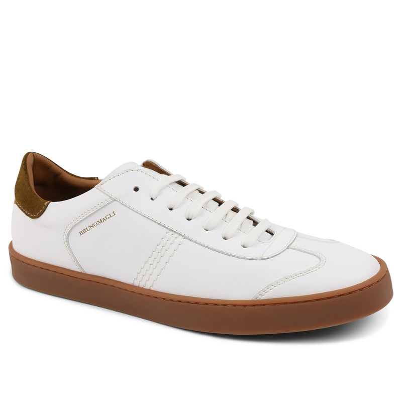 CARIUMA: Men's Low Top White Leather and Suede Sneaker | OCA Low
